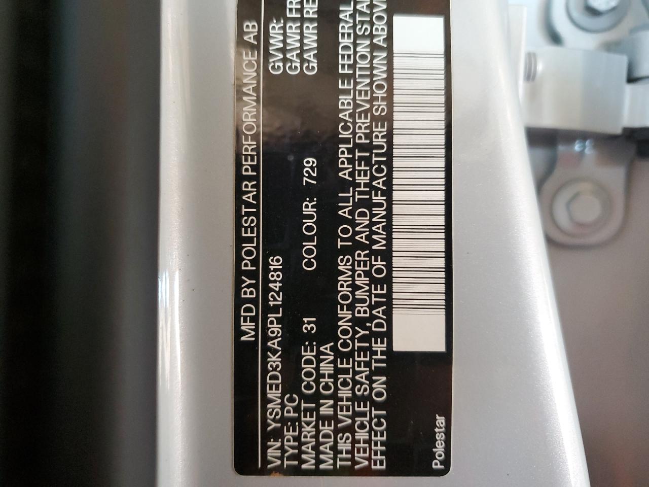 2023 Polestar 2 VIN: YSMED3KA9PL124816 Lot: 67659274