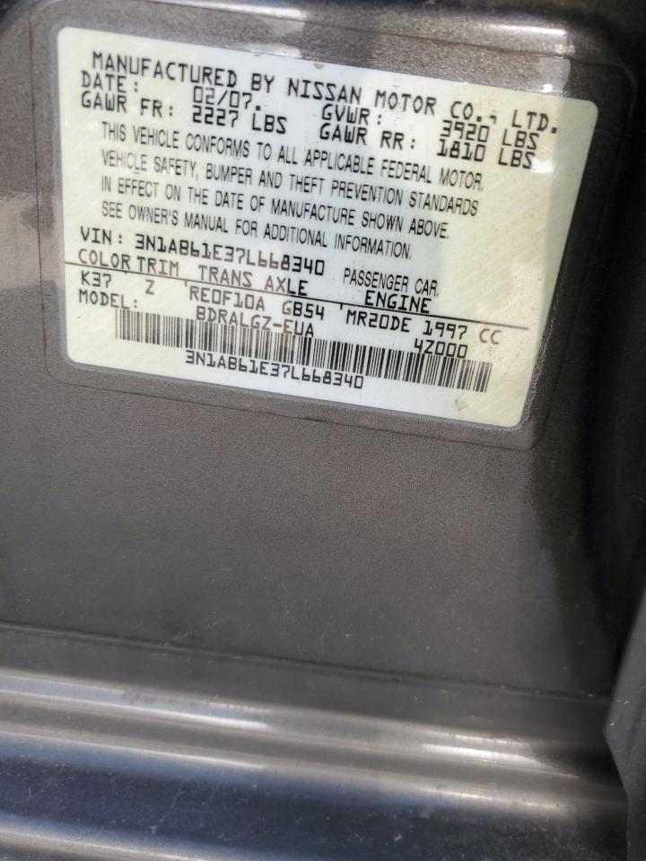 2007 Nissan Sentra 2.0 VIN: 3N1AB61E37L668340 Lot: 65765884