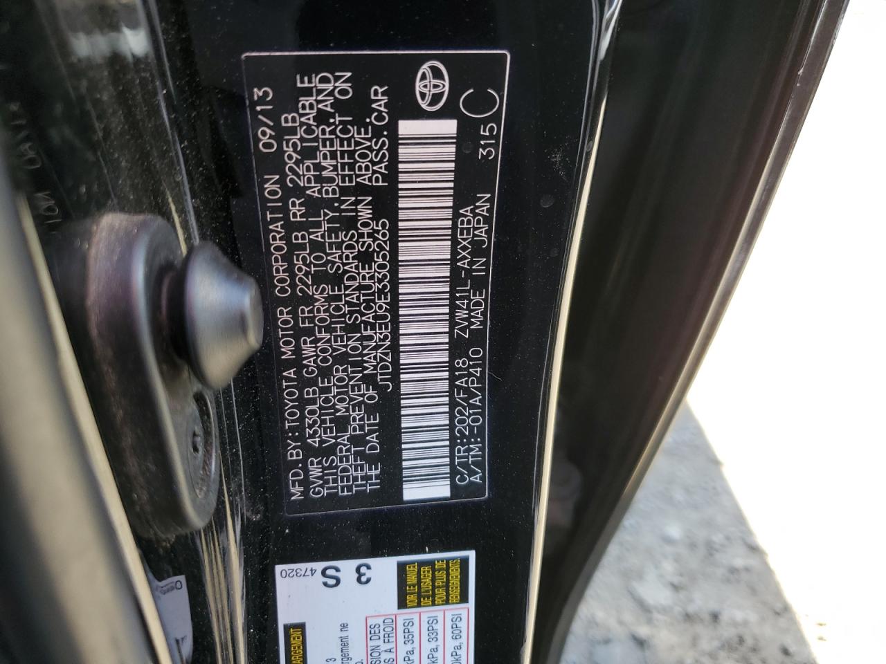 JTDZN3EU9E3305265 2014 Toyota Prius V