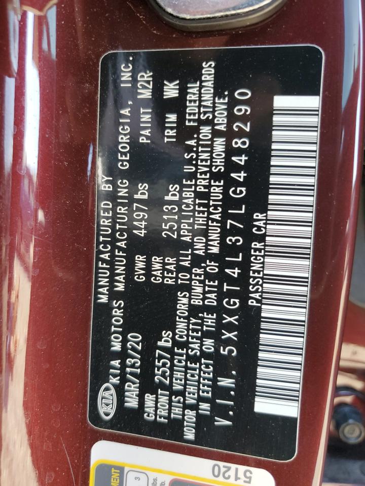 2020 Kia Optima Lx VIN: 5XXGT4L37LG448290 Lot: 65247124