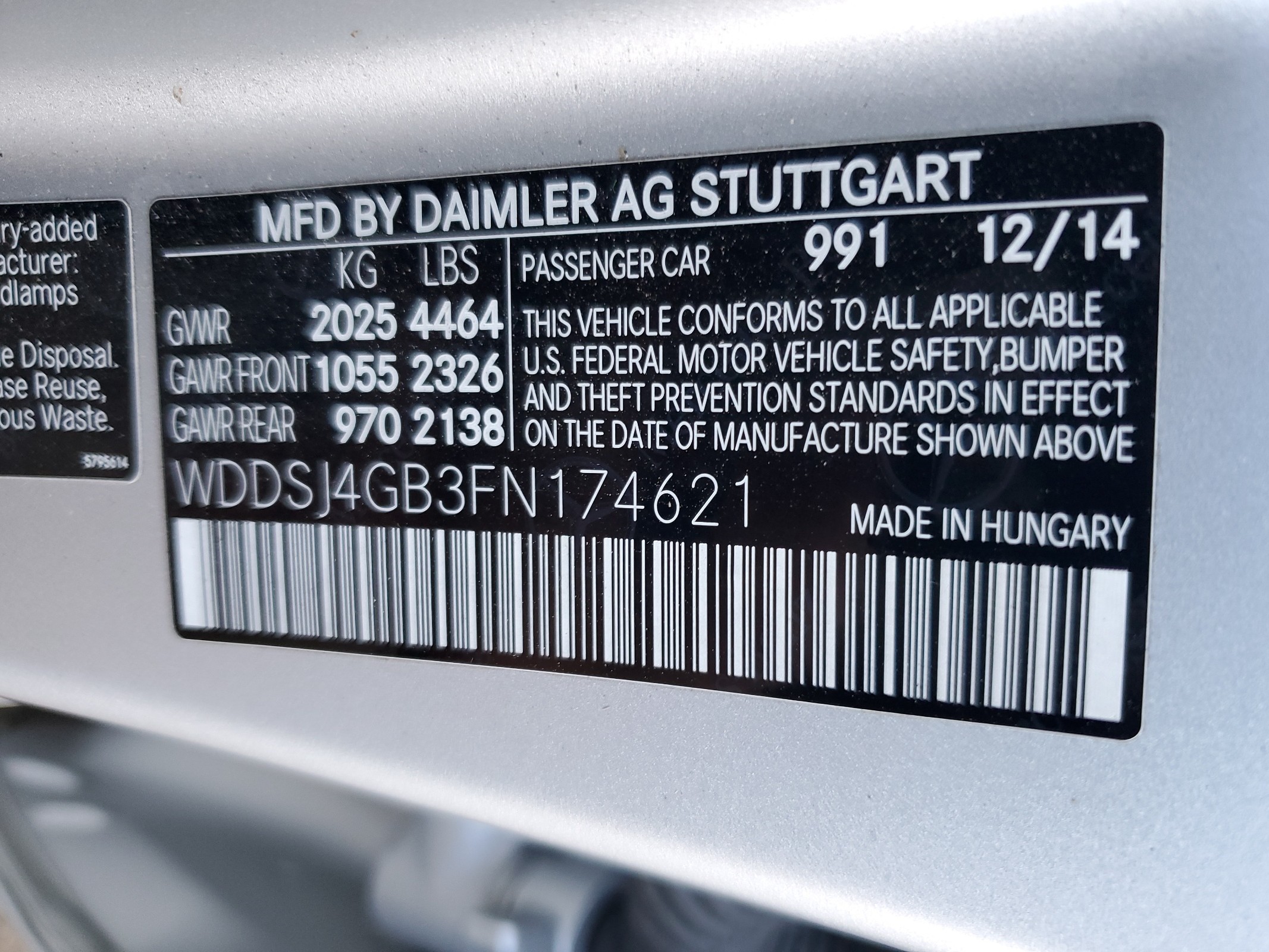 WDDSJ4GB3FN174621 2015 Mercedes-Benz Cla 250 4Matic