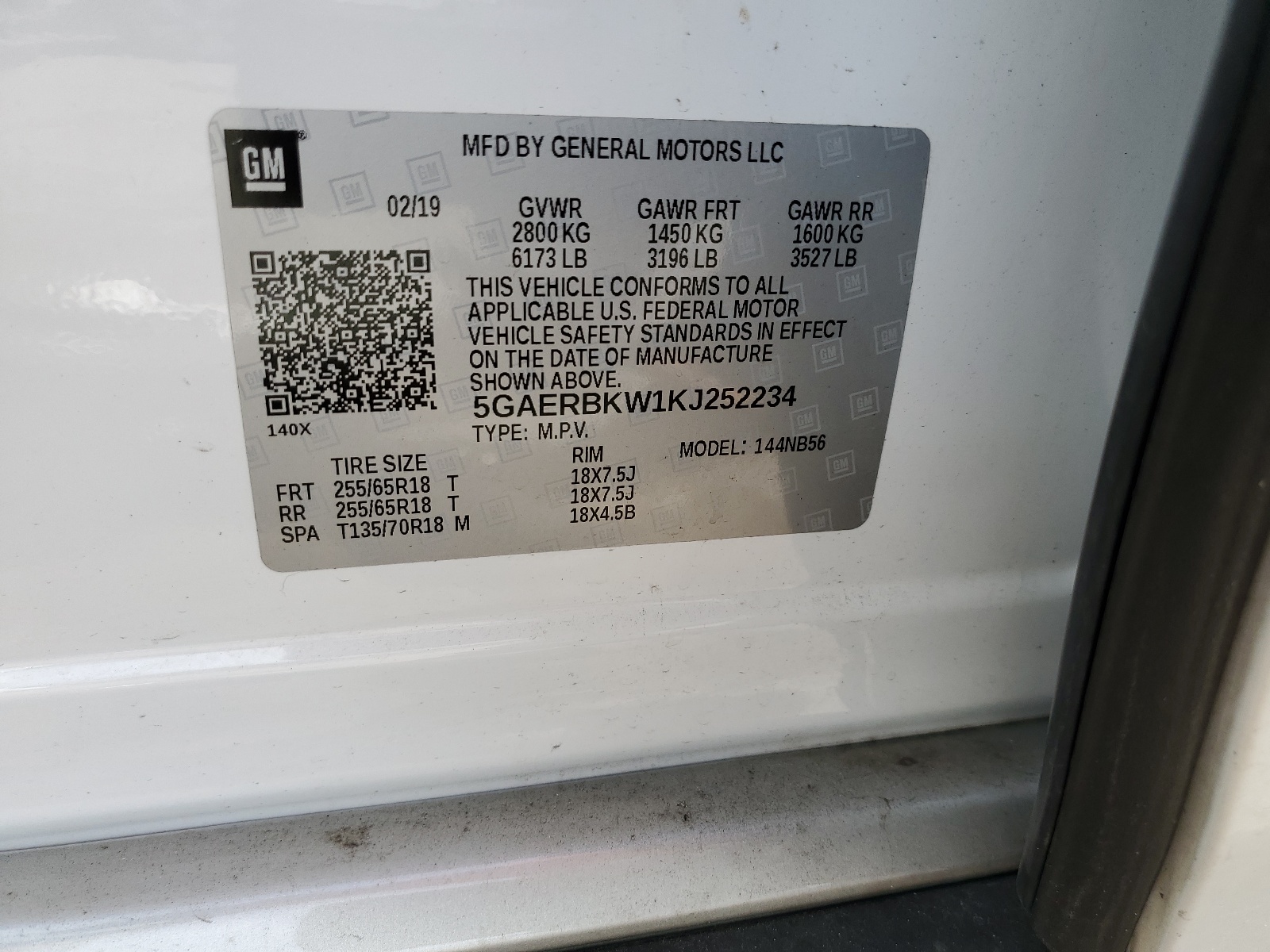 5GAERBKW1KJ252234 2019 Buick Enclave Essence