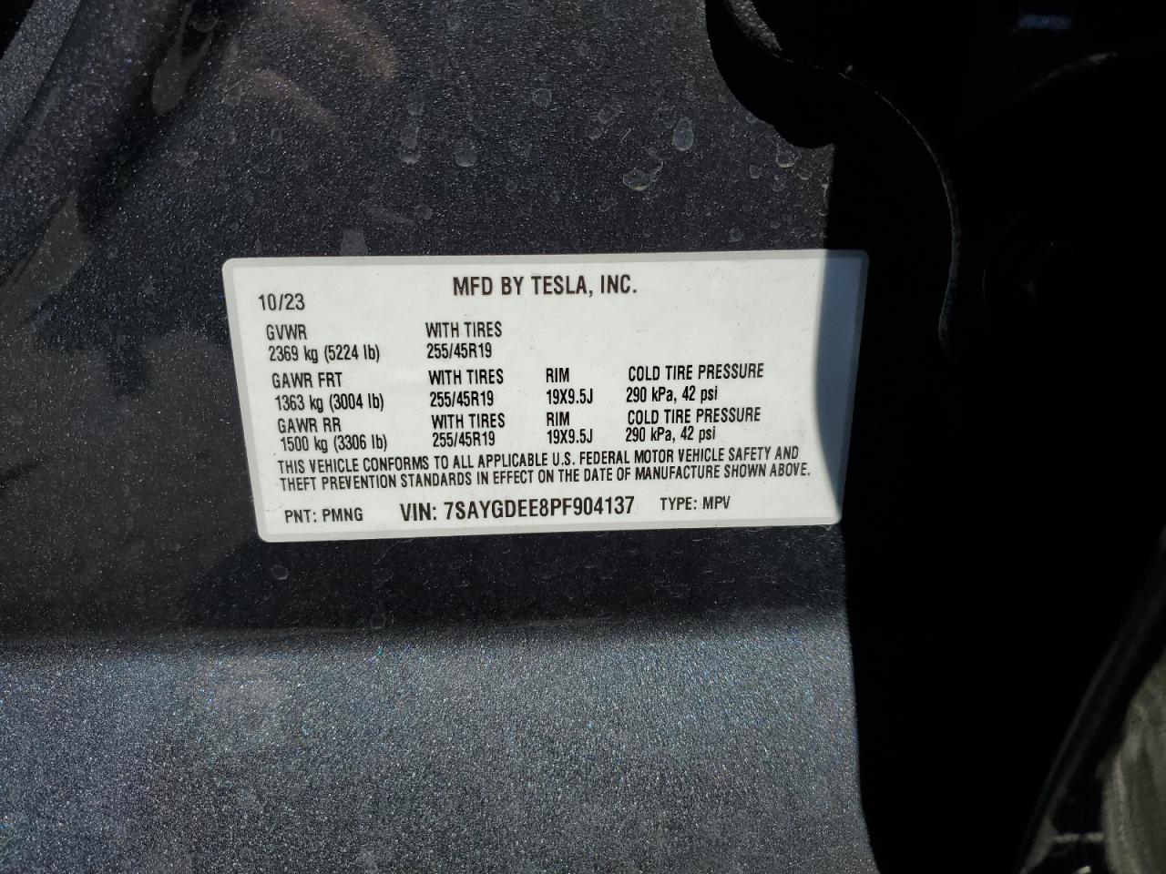 7SAYGDEE8PF904137 2023 Tesla Model Y