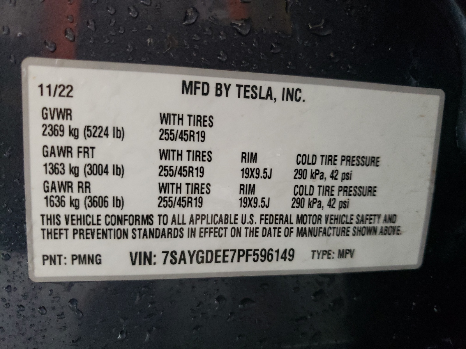 7SAYGDEE7PF596149 2023 Tesla Model Y