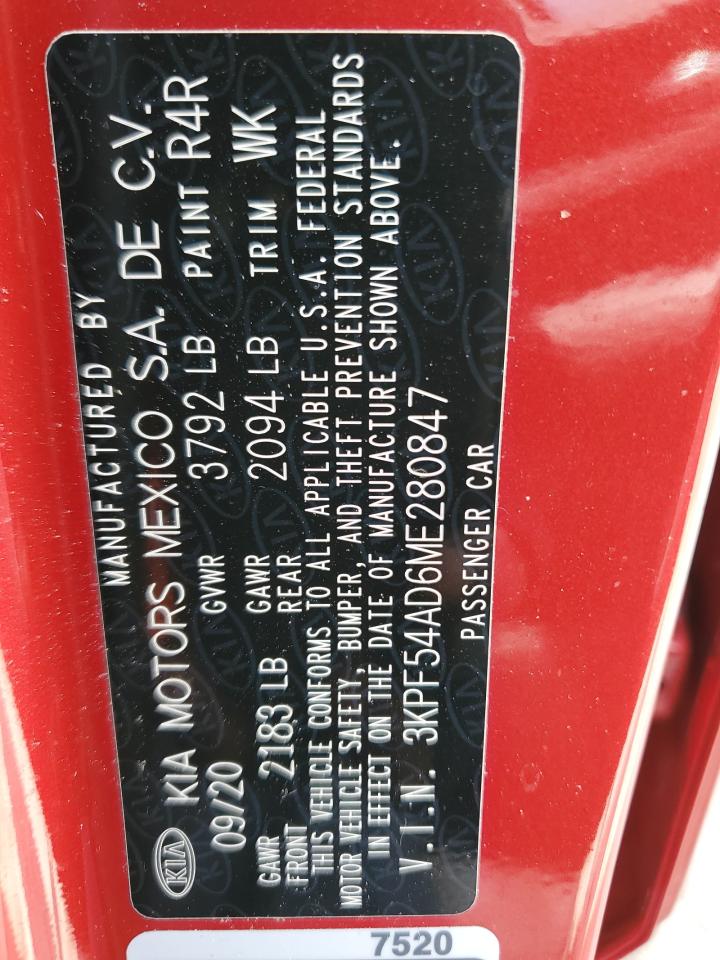 2021 Kia Forte Ex VIN: 3KPF54AD6ME280847 Lot: 66676804