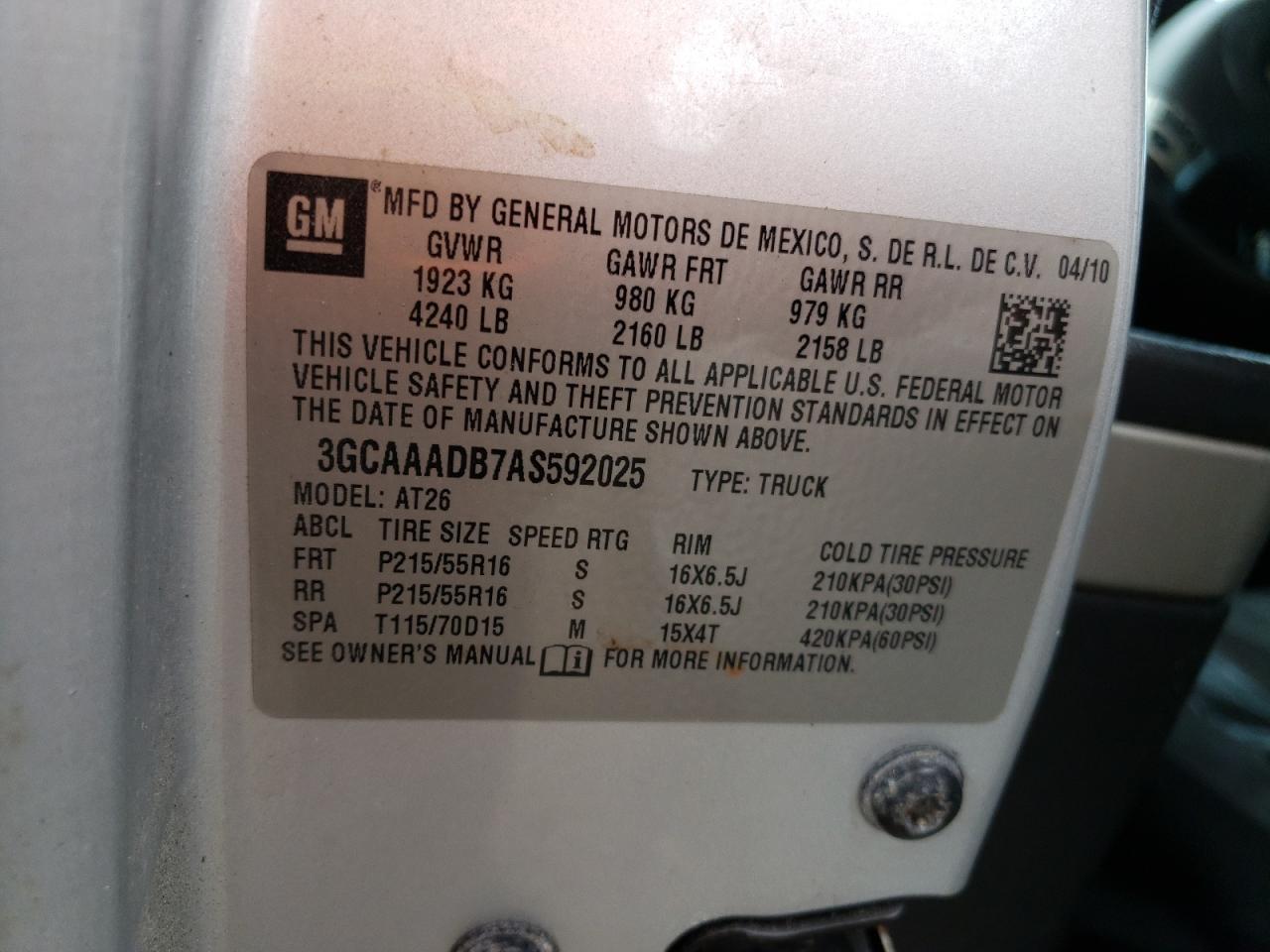 3GCAAADB7AS592025 2010 Chevrolet Hhr Panel Ls