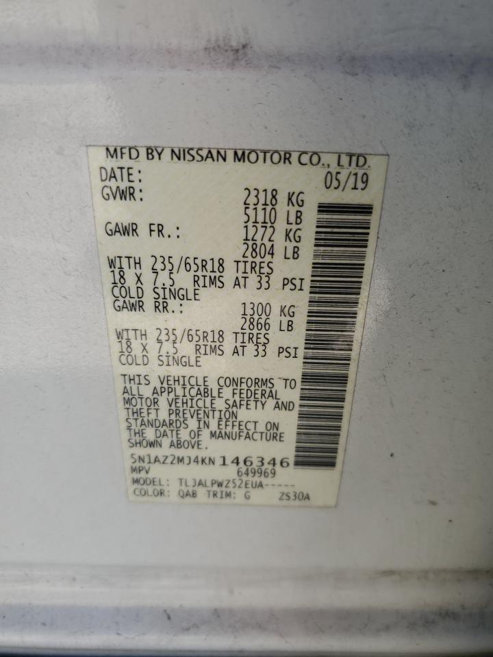 5N1AZ2MJ4KN146346 2019 NISSAN MURANO - Image 15