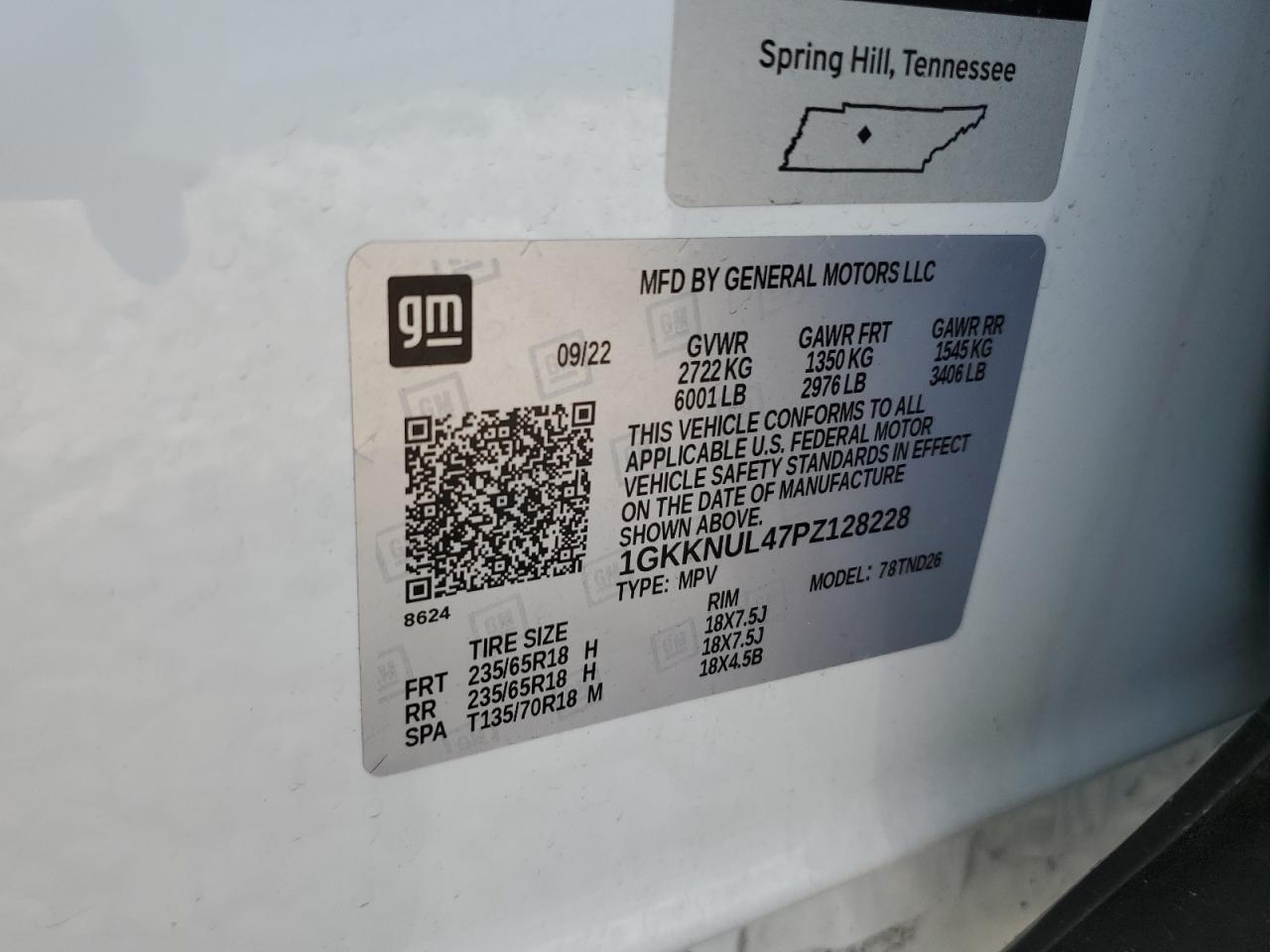 2023 GMC Acadia Slt VIN: 1GKKNUL47PZ128228 Lot: 67790314