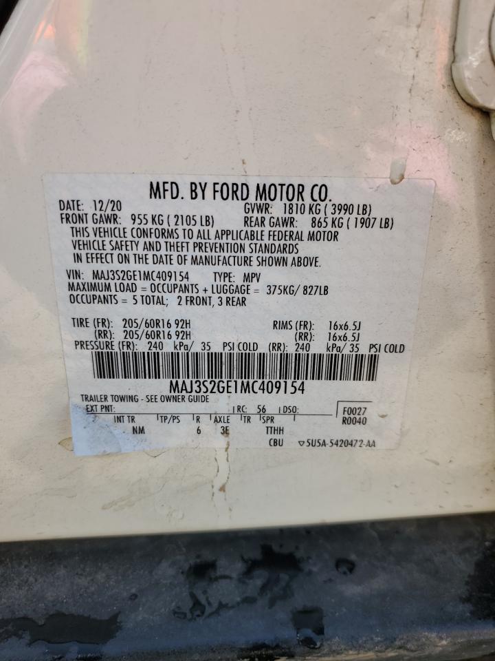 MAJ3S2GE1MC409154 2021 Ford Ecosport Se