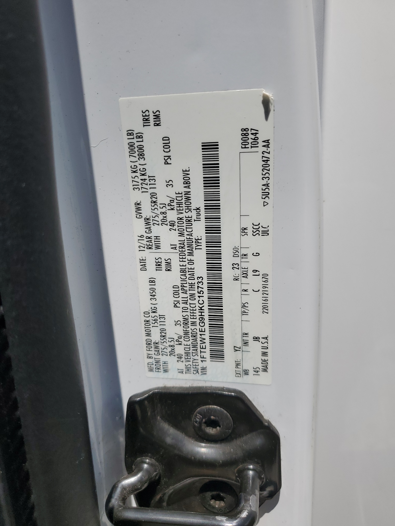 1FTEW1EG9HKC15733 2017 Ford F150 Supercrew