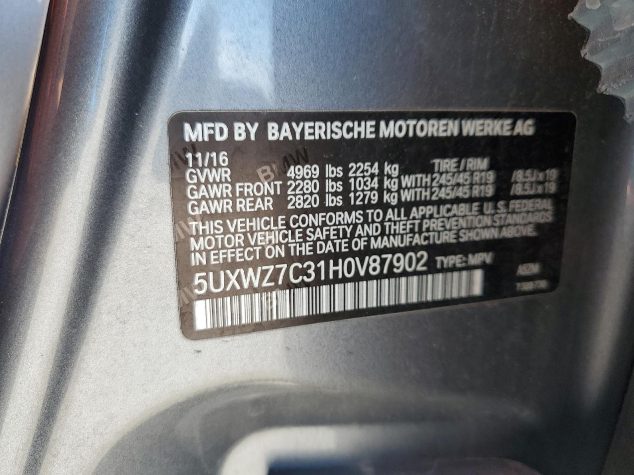 5UXWZ7C31H0V87902 2017 BMW X3 - Image 13