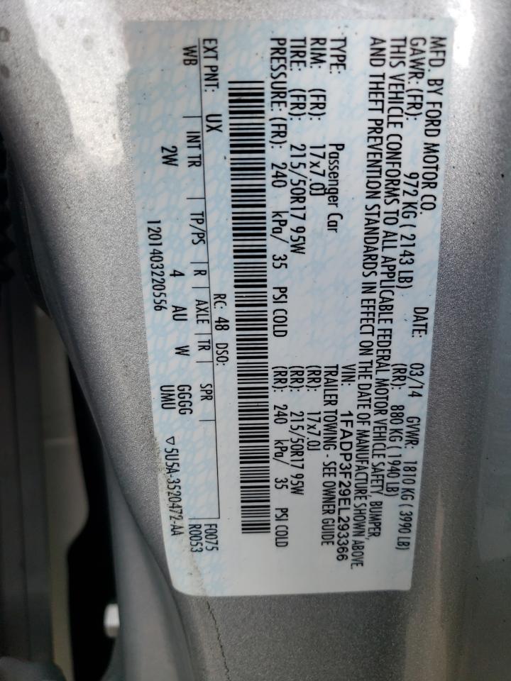 1FADP3F29EL293366 2014 Ford Focus Se