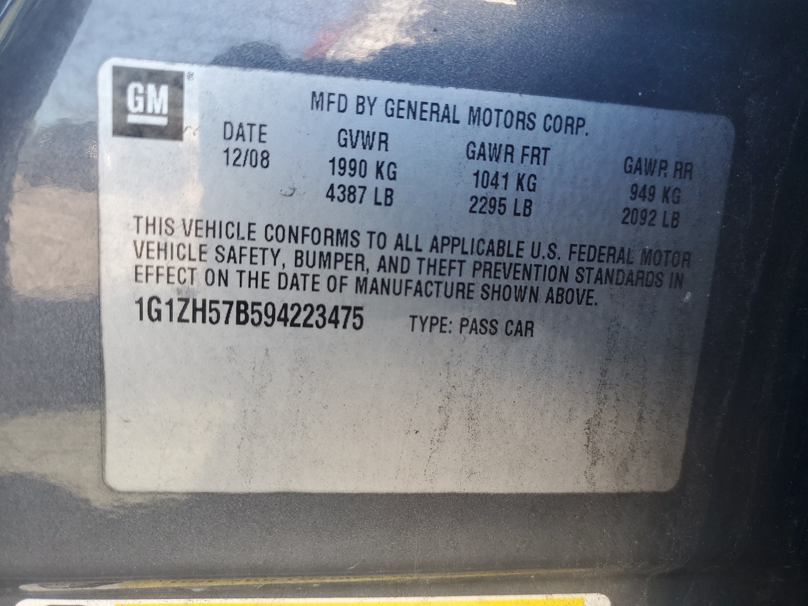 1G1ZH57B594223475 2009 Chevrolet Malibu 1Lt