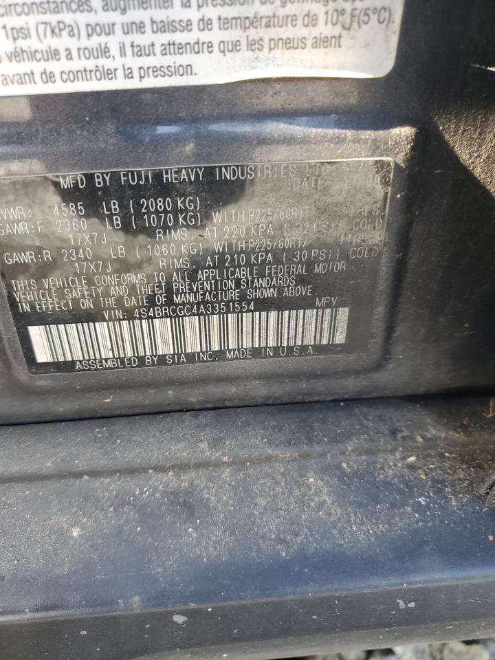 2010 Subaru Outback 2.5I Premium VIN: 4S4BRCGC4A3351554 Lot: 65658314