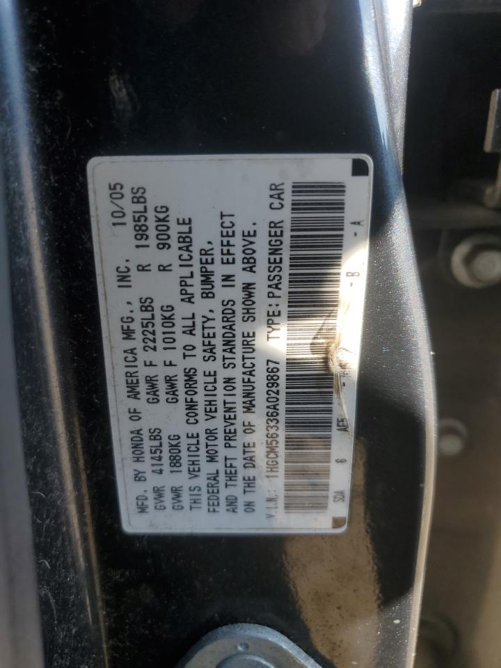 1HGCM56336A029867 2006 Honda Accord Se