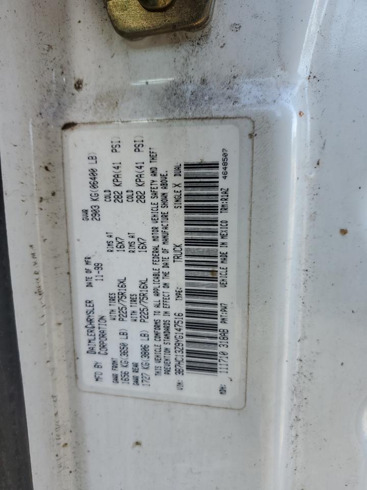 2000 Dodge Ram 1500 VIN: 3B7HC13Z9YG147516 Lot: 65989584