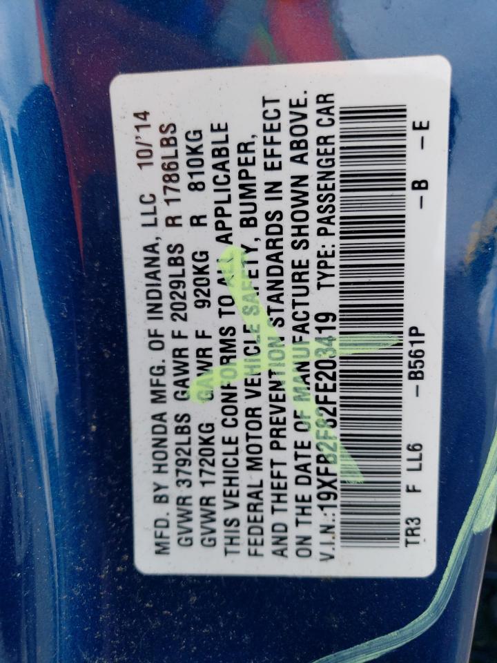 19XFB2F82FE203419 2015 Honda Civic Ex