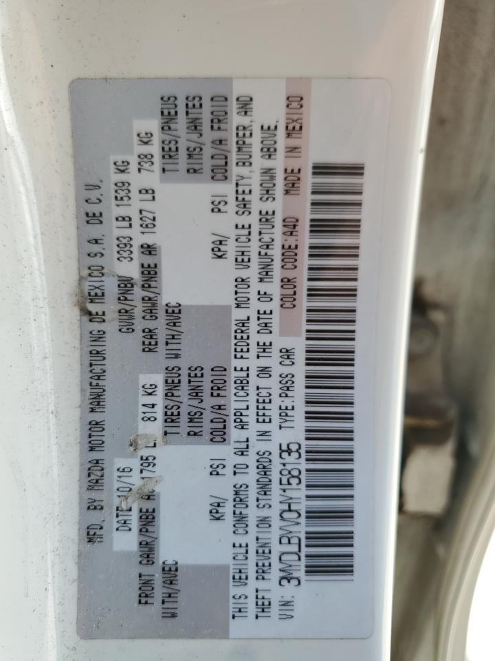 2017 Toyota Yaris Ia VIN: 3MYDLBYV0HY158135 Lot: 66574874