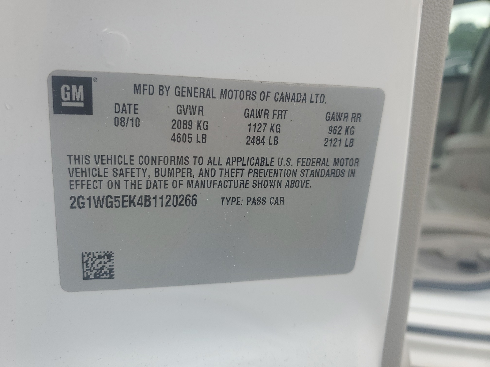 2G1WG5EK4B1120266 2011 Chevrolet Impala Lt