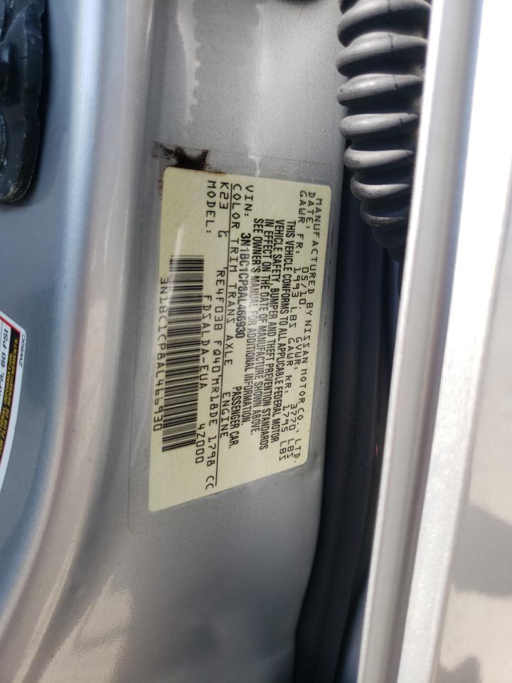 3N1BC1CP8AL466930 2010 Nissan Versa S