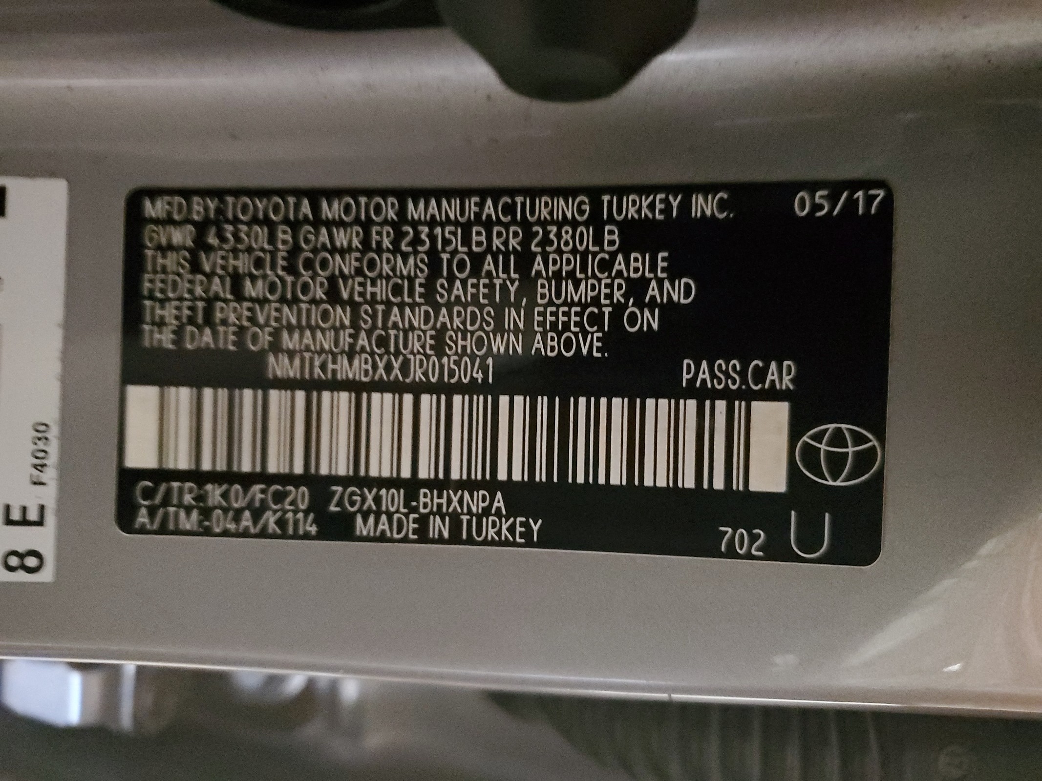 NMTKHMBXXJR015041 2018 Toyota C-Hr Xle