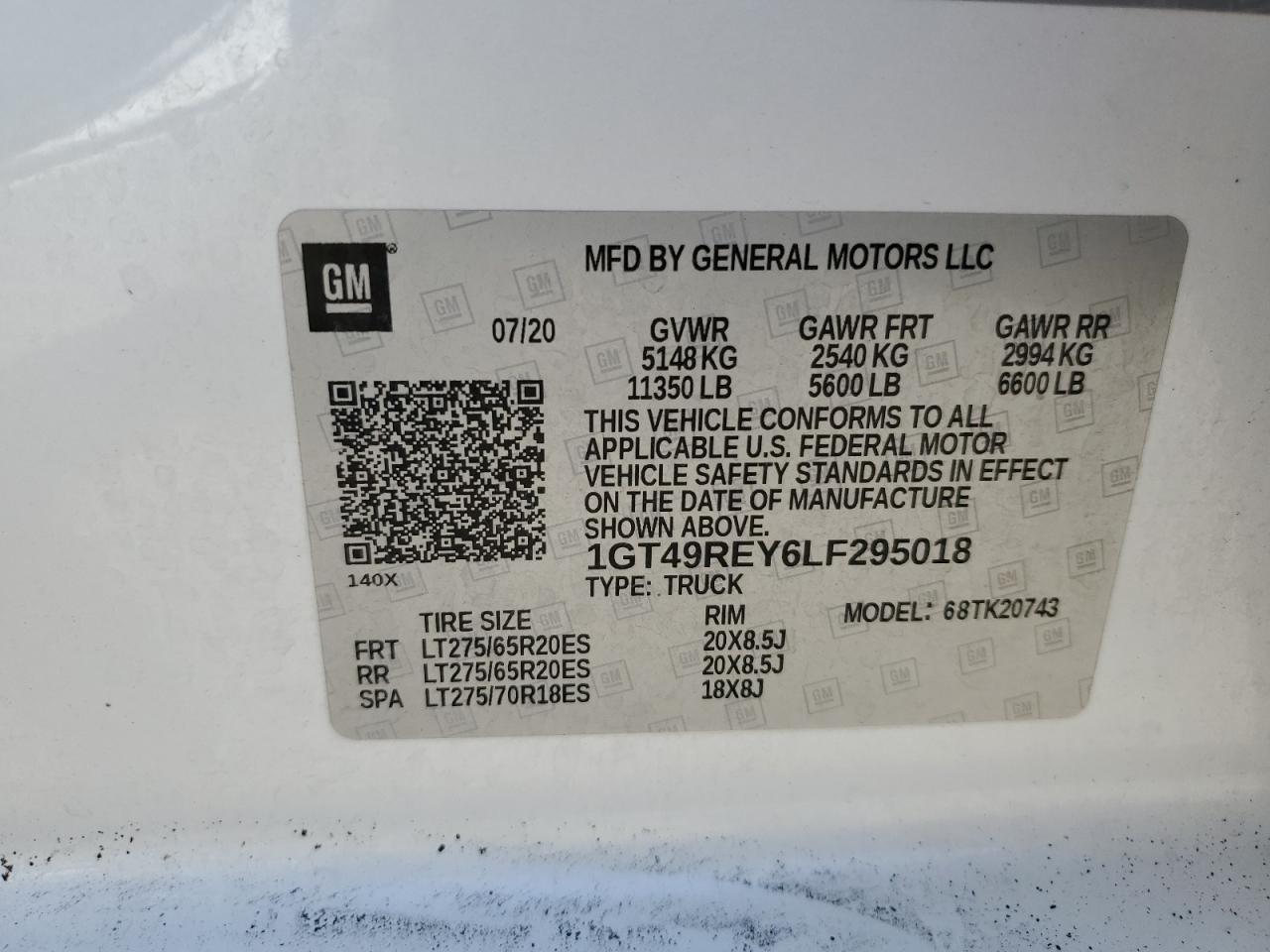 1GT49REY6LF295018 2020 GMC Sierra K2500 Denali