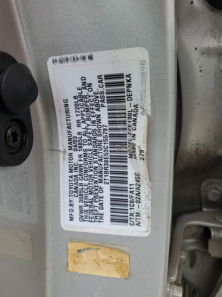 2T1BR38E53C155797 2003 Toyota Corolla Ce