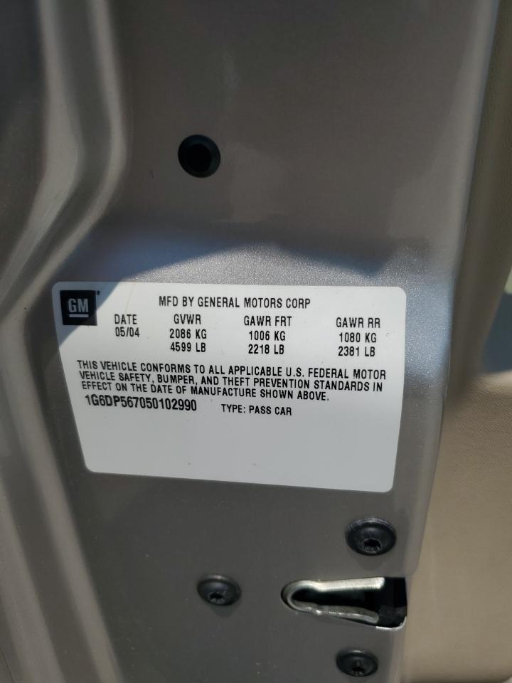 2005 Cadillac Cts Hi Feature V6 VIN: 1G6DP567050102990 Lot: 65481624