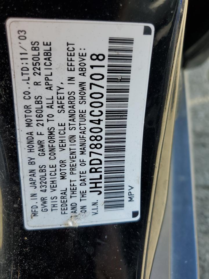 2004 Honda Cr-V Ex VIN: JHLRD78804C007018 Lot: 68113714