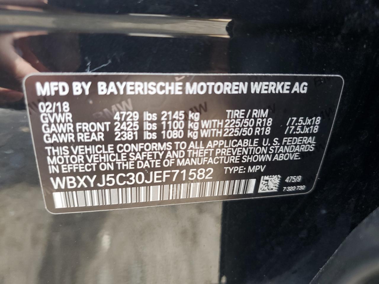 WBXYJ5C30JEF71582 2018 BMW X2 xDrive28I