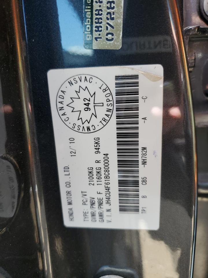 2011 Acura Tsx VIN: JH4CU4F61BC800004 Lot: 60813835