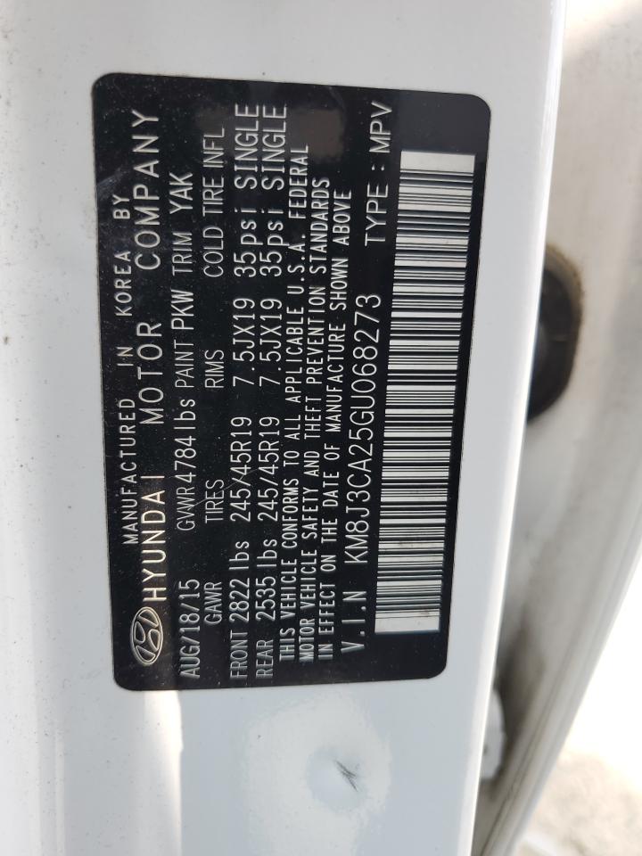 2016 Hyundai Tucson Limited VIN: KM8J3CA25GU068273 Lot: 65886924