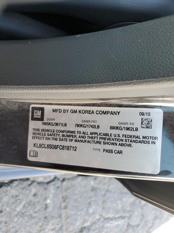 2015 Chevrolet Spark Ev 2Lt VIN: KL8CL6S08FC818712 Lot: 67529364