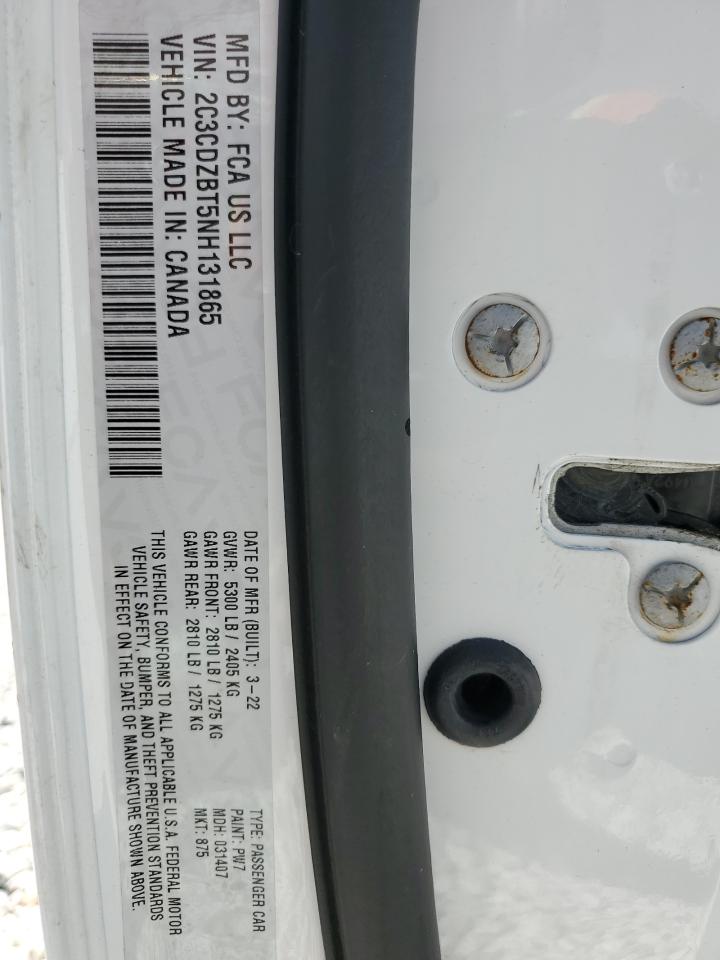 2022 Dodge Challenger R/T VIN: 2C3CDZBT5NH131865 Lot: 68977934