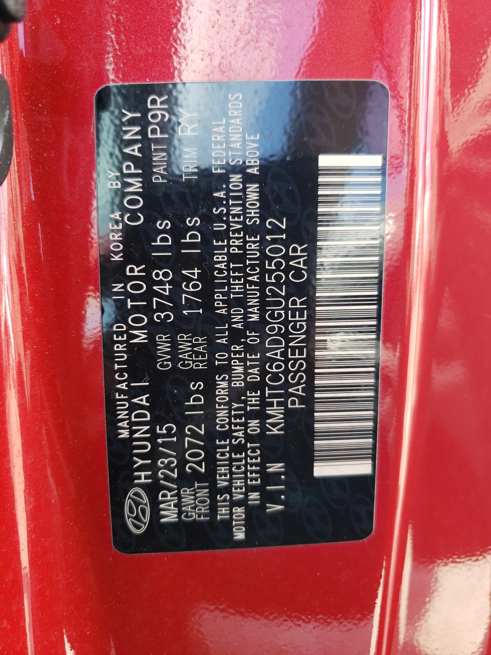 KMHTC6AD9GU255012 2016 Hyundai Veloster