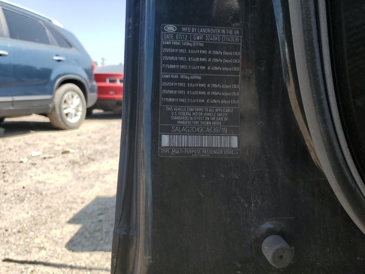 2012 Land Rover Lr4 Hse VIN: SALAG2D49CA639719 Lot: 66291934