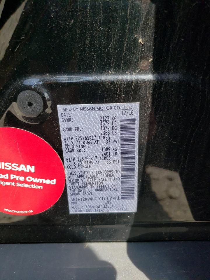 5N1AT2MV4HC763741 2017 Nissan Rogue Sv