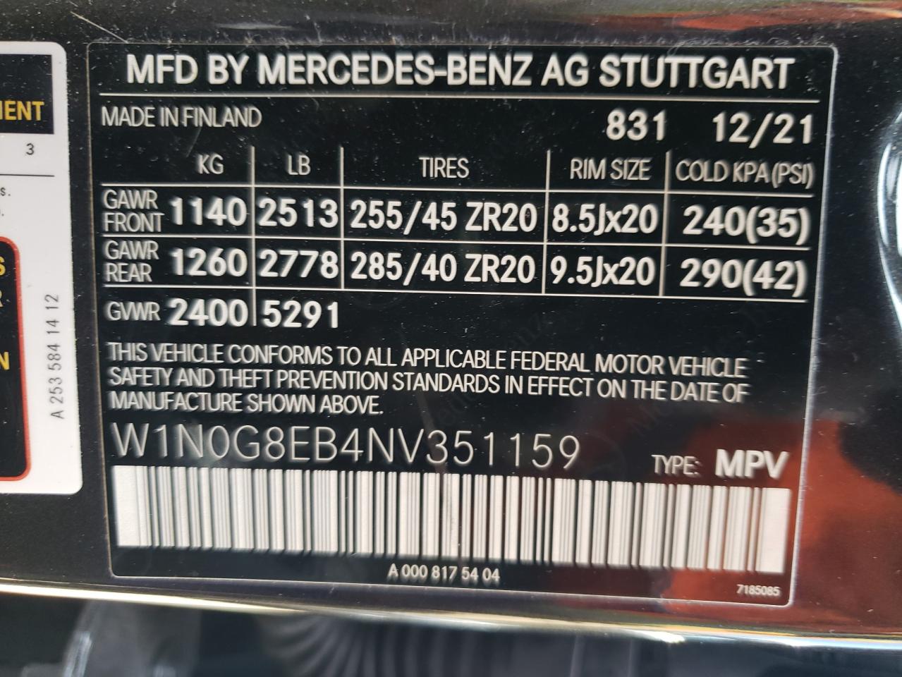 W1N0G8EB4NV351159 2022 Mercedes-Benz Glc 300 4Matic