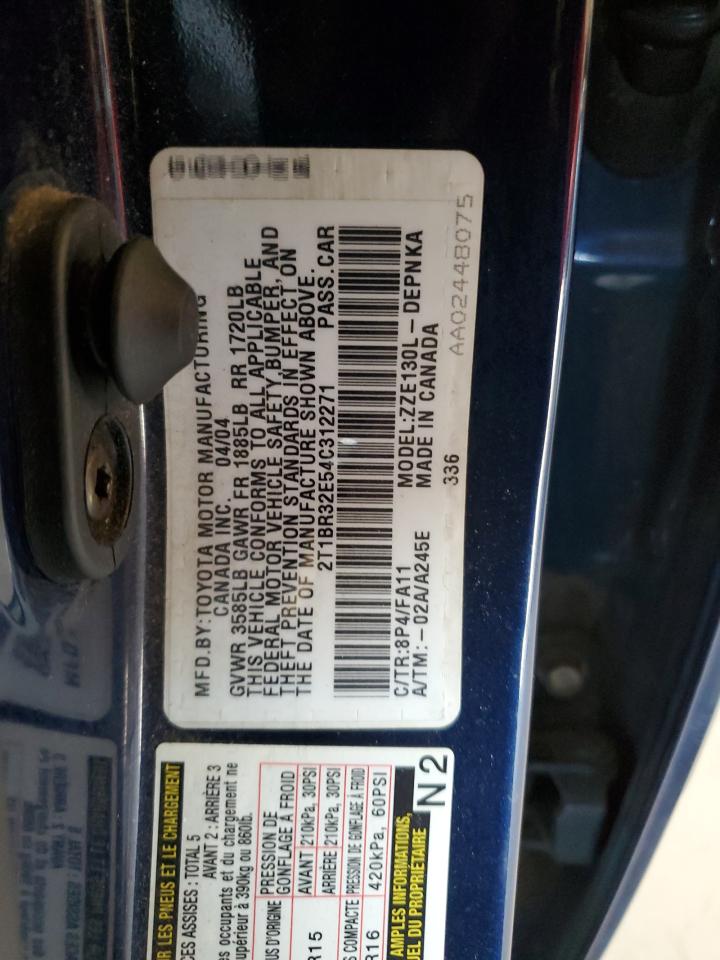 2004 Toyota Corolla Ce VIN: 2T1BR32E54C312271 Lot: 67963034