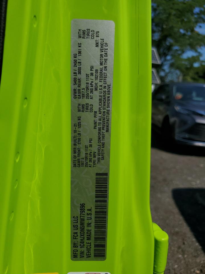 2021 Jeep Wrangler Unlimited Sport VIN: 1C4HJXDN5MW779896 Lot: 69406204