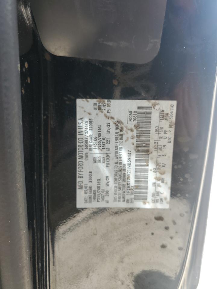 2001 Ford F150 VIN: 1FTRX17W21NB59447 Lot: 65551724