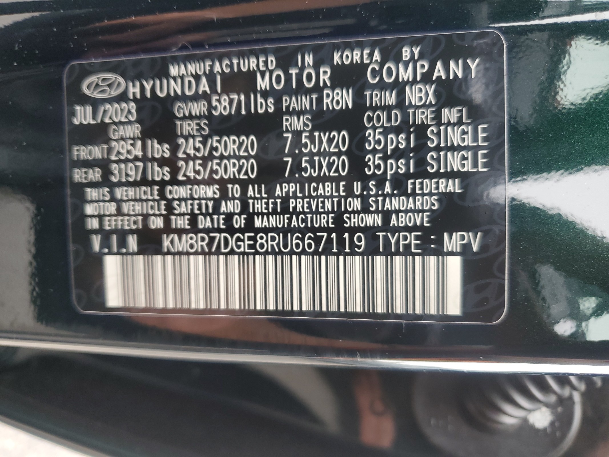 KM8R7DGE8RU667119 2024 Hyundai Palisade Calligraphy