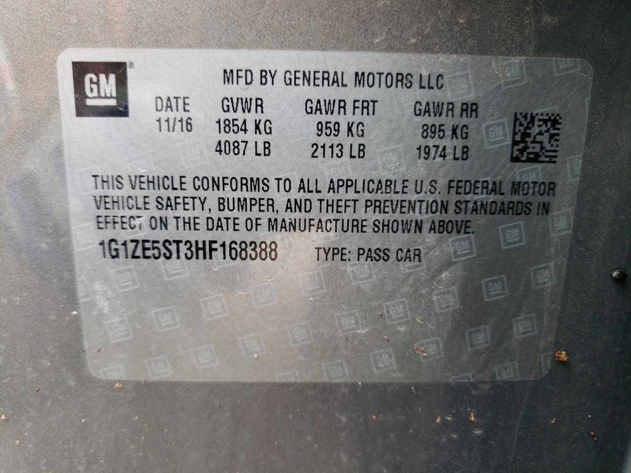 1G1ZE5ST3HF168388 2017 CHEVROLET MALIBU - Image 14