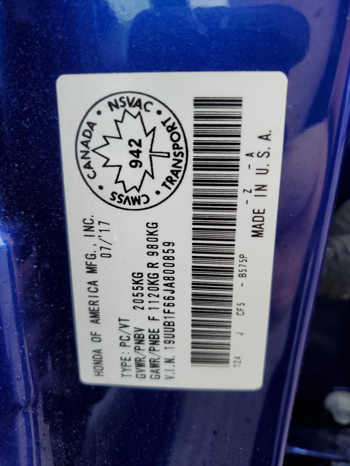 2018 Acura Tlx Tech/Tech R VIN: 19UUB1F66JA800859 Lot: 66817574