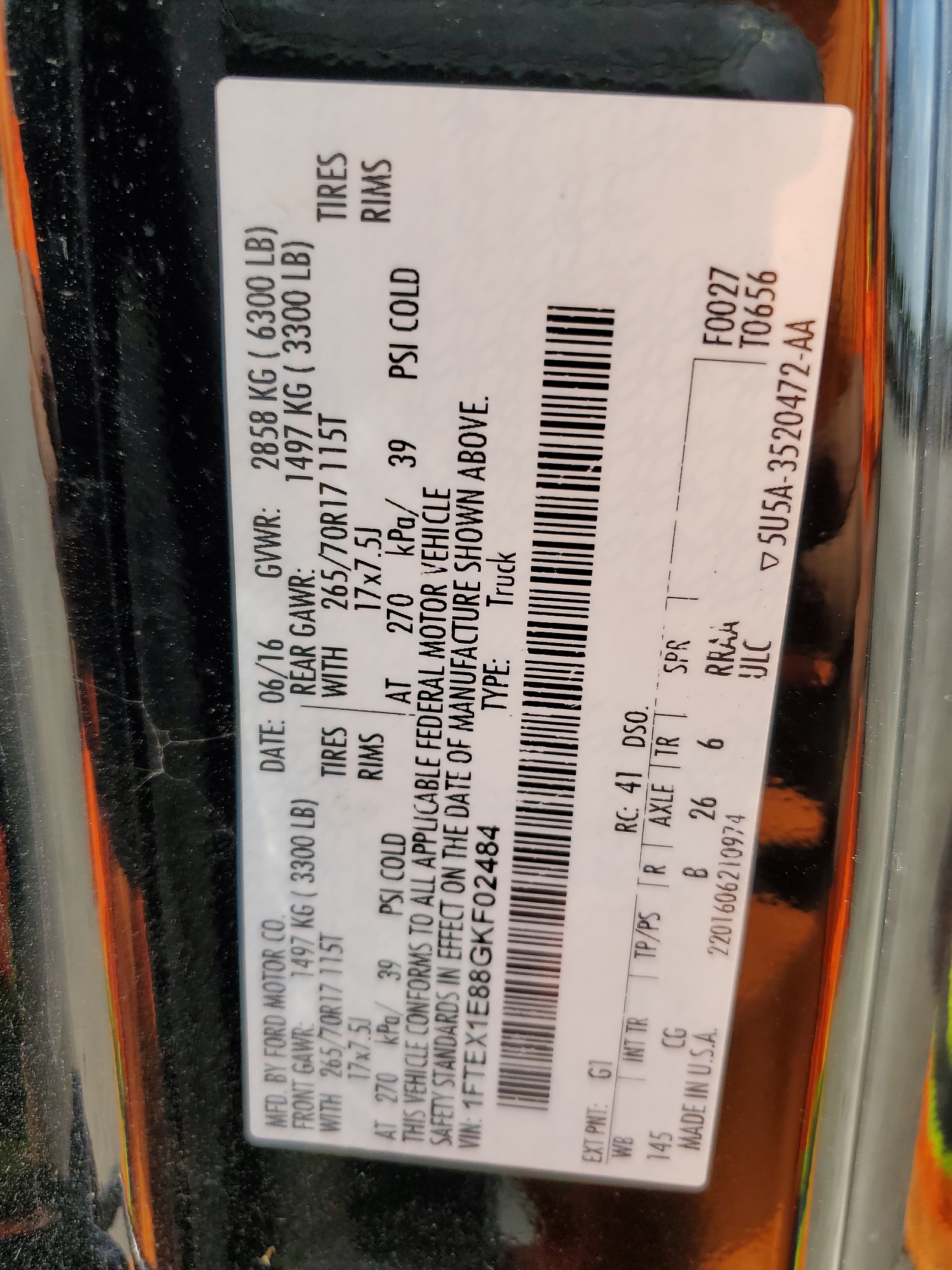 1FTEX1E88GKF02484 2016 Ford F150 Super Cab