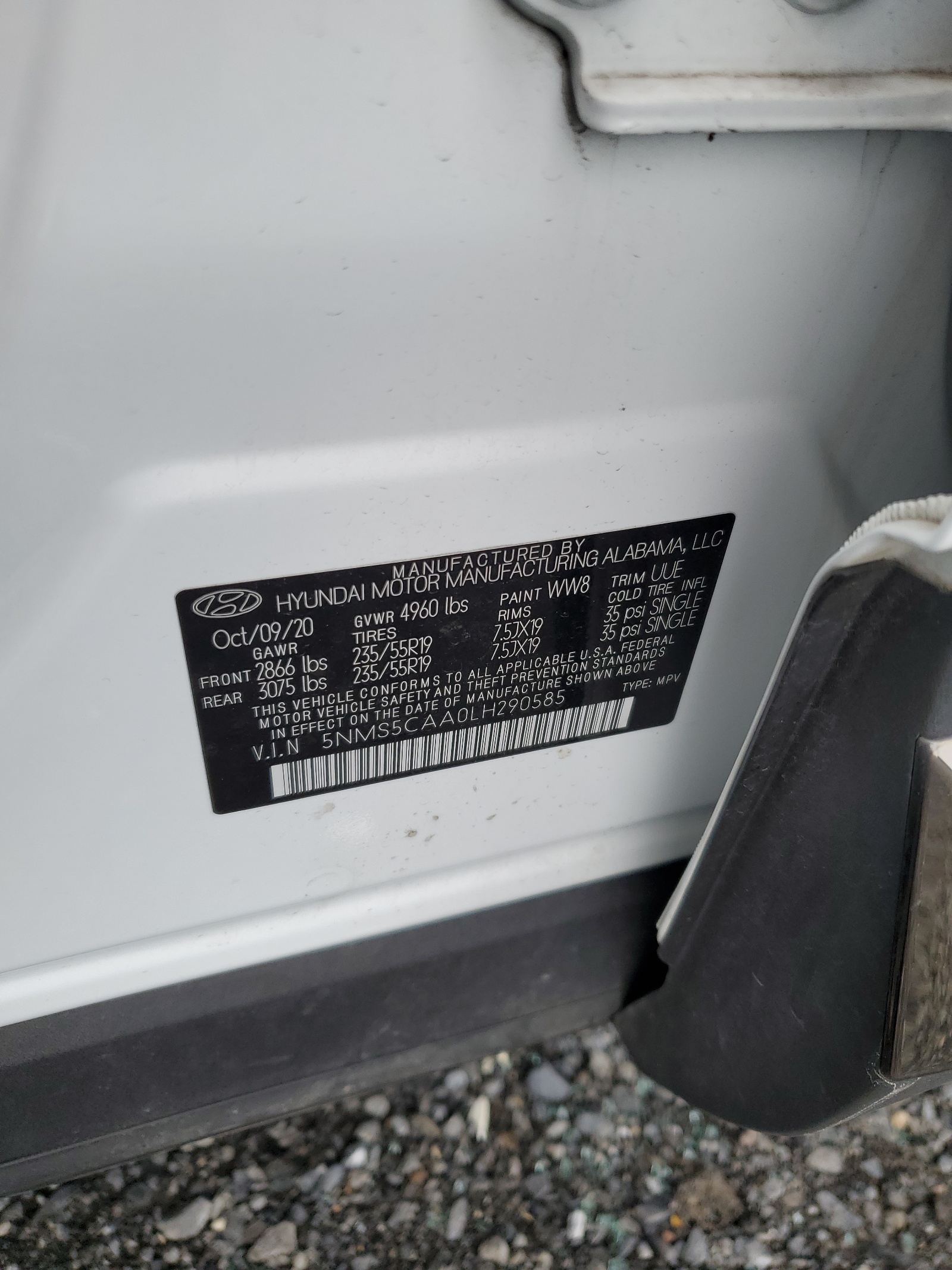 5NMS5CAA0LH290585 2020 Hyundai Santa Fe Limited