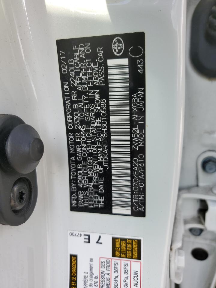 2017 Toyota Prius Prime VIN: JTDKARFP8H3010588 Lot: 67388624