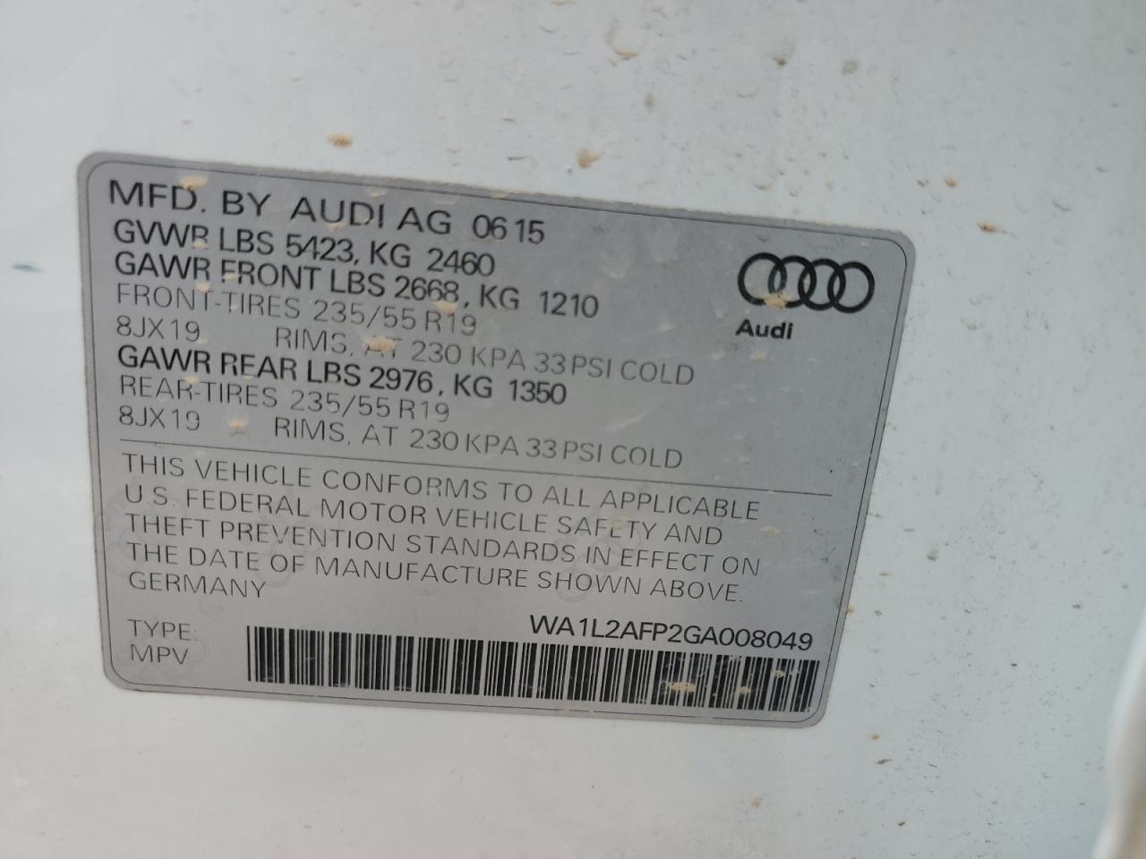 WA1L2AFP2GA008049 2016 Audi Q5 Premium Plus