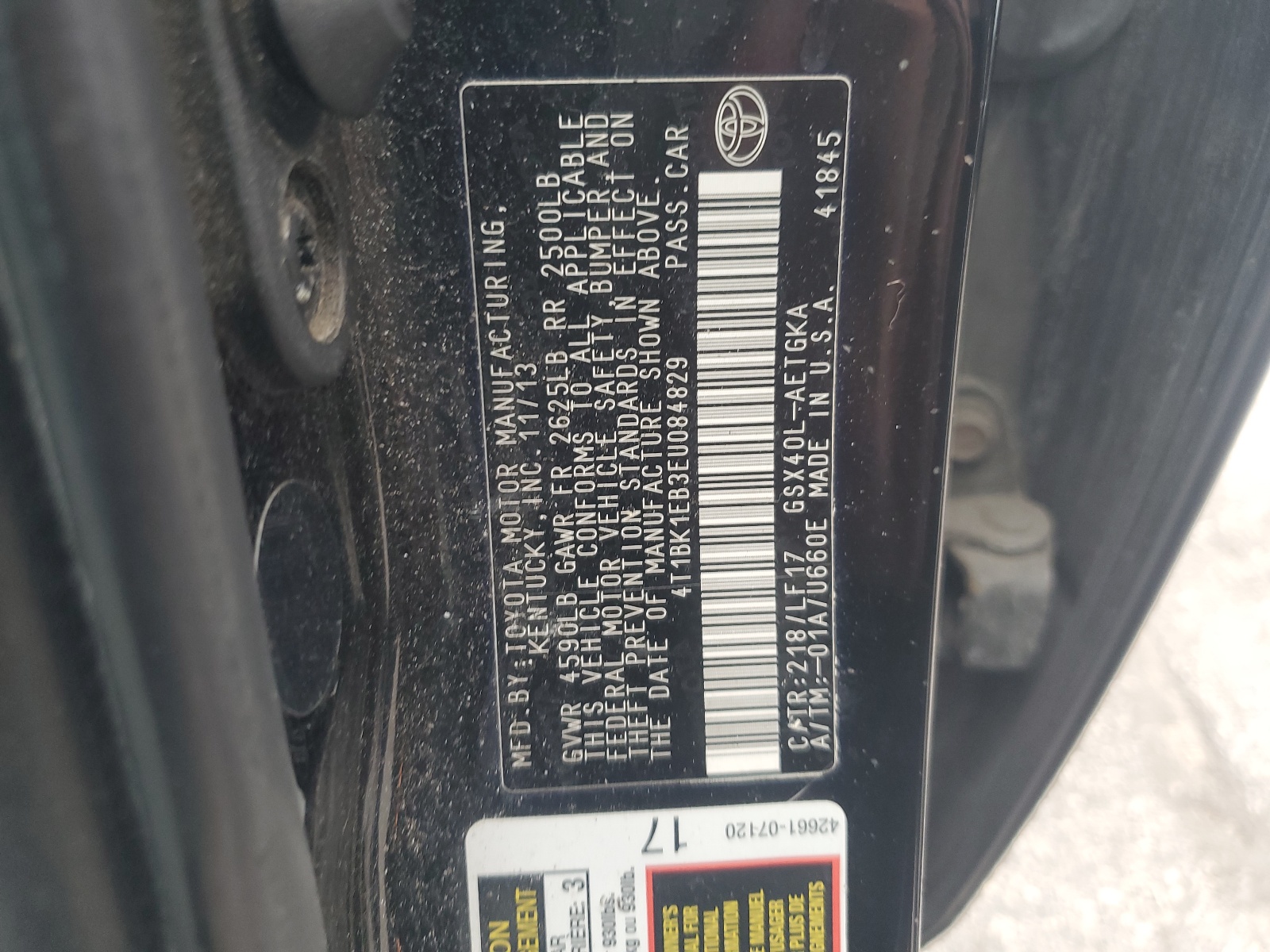 4T1BK1EB3EU084829 2014 Toyota Avalon Base