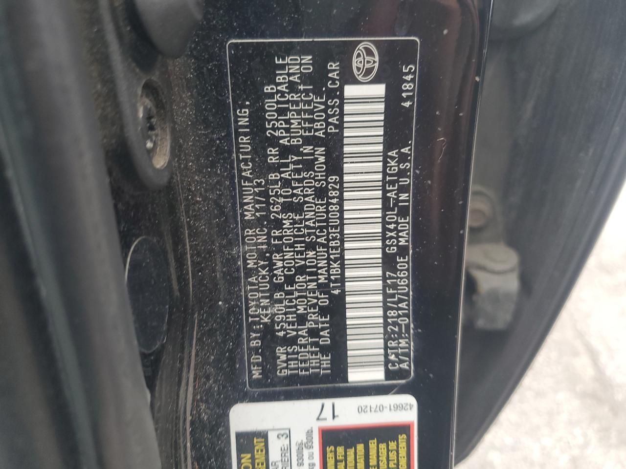 2014 Toyota Avalon Base VIN: 4T1BK1EB3EU084829 Lot: 66756614